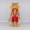 Custom Tan Yellow and Red Lion in Overalls Mascot Costume Adult Full Body Suit for Children's Parties Custom Tan Yellow and Red Lion in Overalls Mascot Costume Adult Full Body Suit for Children's Parties