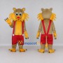 Custom Tan Yellow and Red Lion in Overalls Mascot Costume Adult Full Body Suit for Children's Parties