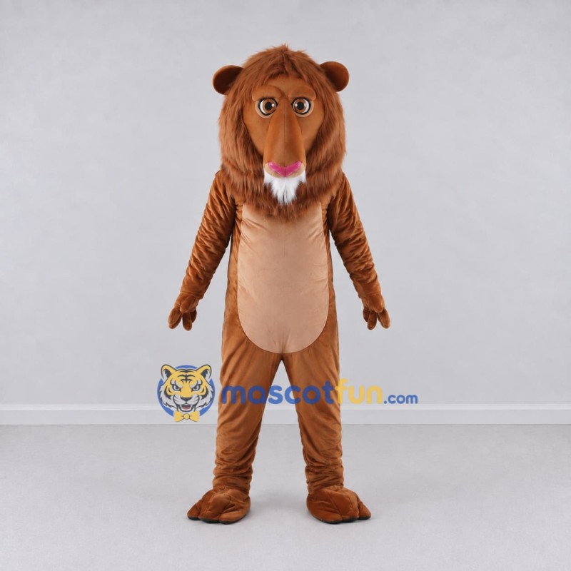 Custom Brown and Tan Lion Mascot Costume Adult Full Body Suit for Wildlife Events Custom Brown and Tan Lion Mascot Costume Adult Full Body Suit for Wildlife Events