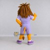 Custom Yellow Brown and Purple Lion in Sportswear Mascot Costume Adult Full Body Suit for Sports Events Custom Yellow Brown and Purple Lion in Sportswear Mascot Costume Adult Full Body Suit for Sports Events