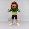 Custom Tan Brown and Green Lion in Sportswear Mascot Costume Adult Full Body Suit for Sports Events Custom Tan Brown and Green Lion in Sportswear Mascot Costume Adult Full Body Suit for Sports Events