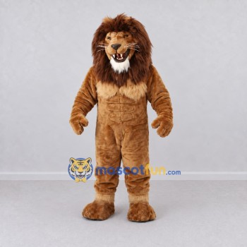 Custom Brown and Tan Muscular Lion Mascot Costume Adult Full Body Suit for Sports Events