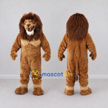 Custom Brown and Tan Muscular Lion Mascot Costume Adult Full Body Suit for Sports Events