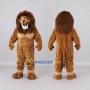 Custom Brown and Tan Muscular Lion Mascot Costume Adult Full Body Suit for Sports Events