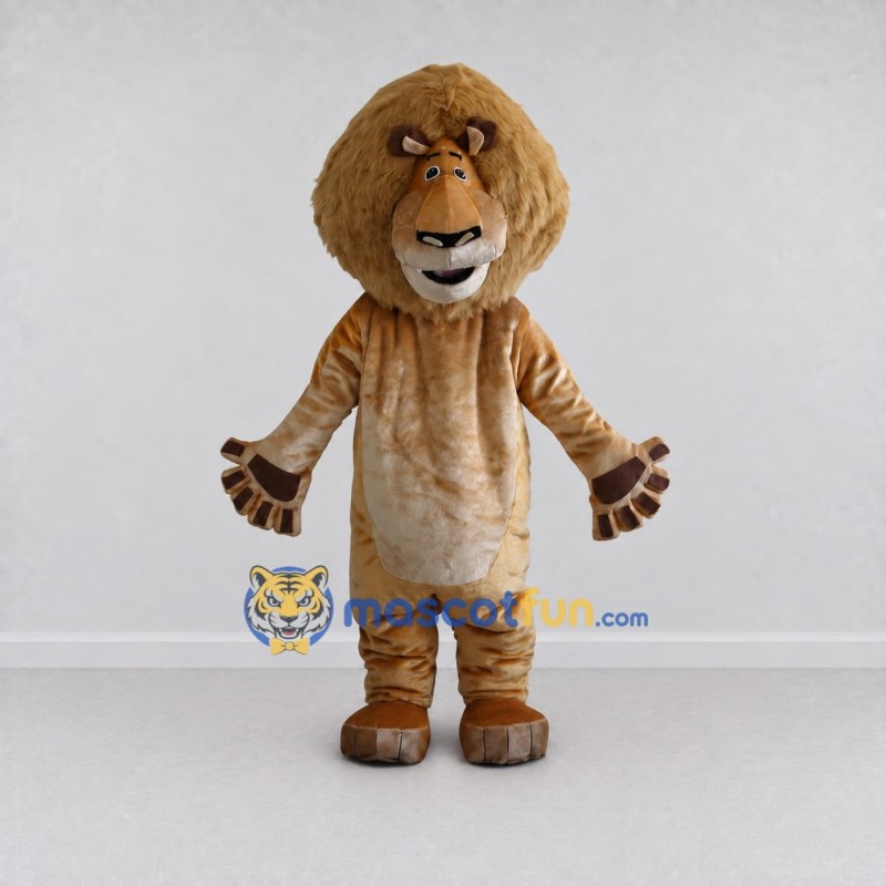 Custom Tan and Brown Lion Mascot Costume Adult Full Body Suit for Wildlife Events