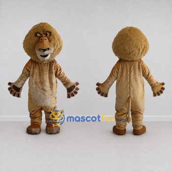 Custom Tan and Brown Lion Mascot Costume Adult Full Body Suit for Wildlife Events