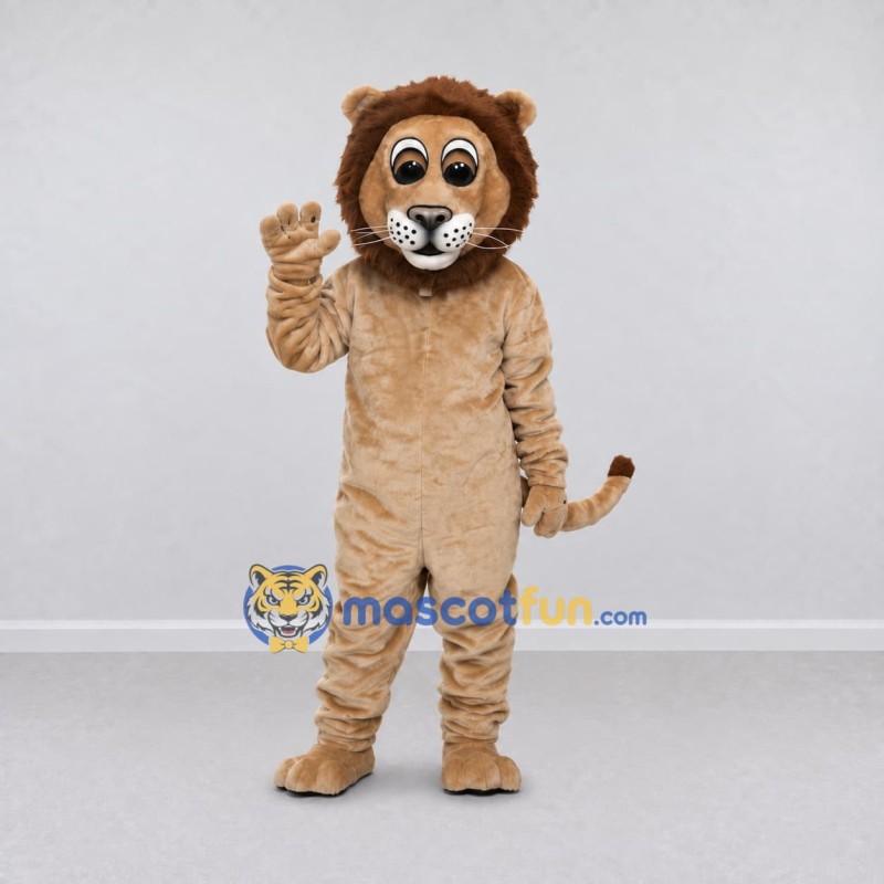 Custom Tan and Brown Lion Mascot Costume Adult Full Body Suit for Children's Parties Custom Tan and Brown Lion Mascot Costume Adult Full Body Suit for Children's Parties