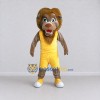 Custom Brown and Yellow Lion in Sportswear Mascot Costume Adult Full Body Suit for Sports Events Custom Brown and Yellow Lion in Sportswear Mascot Costume Adult Full Body Suit for Sports Events