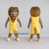 Custom Brown and Yellow Lion in Sportswear Mascot Costume Adult Full Body Suit for Sports Events Custom Brown and Yellow Lion in Sportswear Mascot Costume Adult Full Body Suit for Sports Events