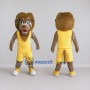 Custom Brown and Yellow Lion in Sportswear Mascot Costume Adult Full Body Suit for Sports Events