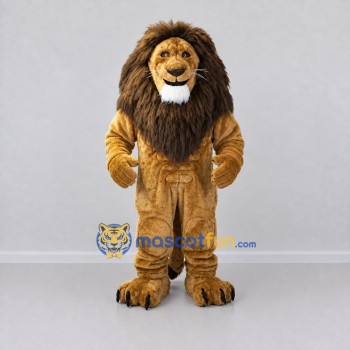 Custom Tan and Brown Lion Mascot Costume Adult Full Body Suit for Wildlife Events Custom Tan and Brown Lion Mascot Costume Adult Full Body Suit for Wildlife Events
