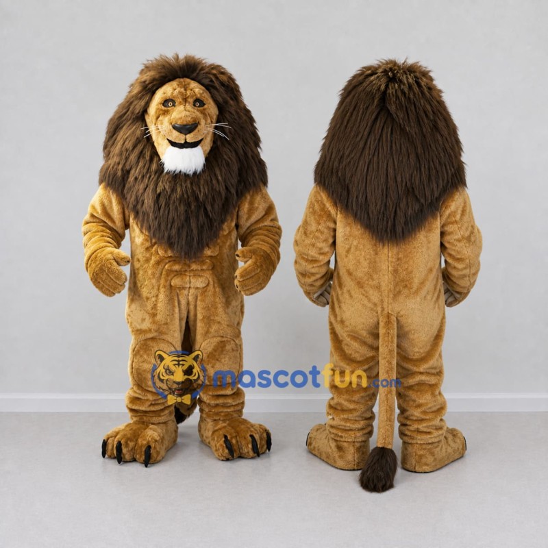 Custom Tan and Brown Lion Mascot Costume Adult Full Body Suit for Wildlife Events
