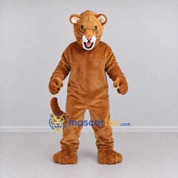 Custom Brown and Cream Big Cat Mascot Costume Adult Full Body Suit for Wildlife Events