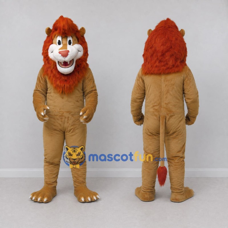Custom Tan and Orange Lion Mascot Costume Adult Full Body Suit for Wildlife Events