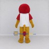 Custom Golden Brown Red and White Lion in T-Shirt Mascot Costume Adult Full Body Suit for Sports Events Custom Golden Brown Red and White Lion in T-Shirt Mascot Costume Adult Full Body Suit for Sports Events