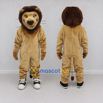 Custom Tan and Brown Lion Mascot Costume Adult Full Body Suit for Wildlife Events