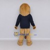 Custom Tan and Navy Blue Lion in Sweatshirt Mascot Costume Adult Full Body Suit for School Events