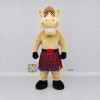 Custom Tan Brown and Red Horse in Tartan Kilt Mascot Costume Adult Full Body Suit for Themed Parties Custom Tan Brown and Red Horse in Tartan Kilt Mascot Costume Adult Full Body Suit for Themed Parties