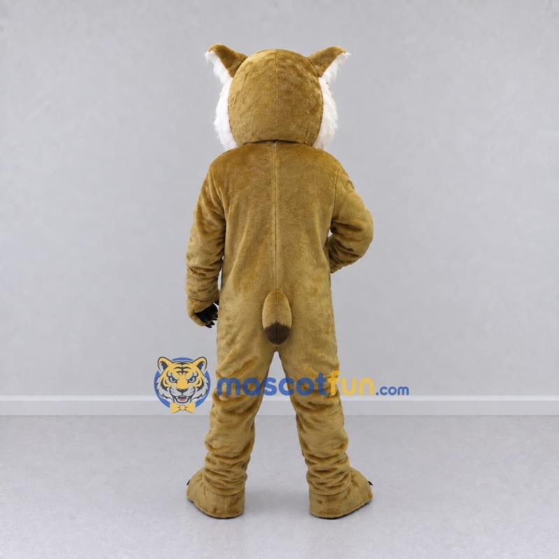 Custom Tan and White Wild Cat Mascot Costume Adult Full Body Suit for Wildlife Events Custom Tan and White Wild Cat Mascot Costume Adult Full Body Suit for Wildlife Events