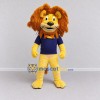 Custom Yellow Brown and Navy Blue Lion in T-Shirt Mascot Costume Adult Full Body Suit for School Events Custom Yellow Brown and Navy Blue Lion in T-Shirt Mascot Costume Adult Full Body Suit for School Events