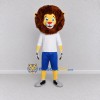 Custom Yellow Brown White and Blue Lion in Sportswear Mascot Costume Adult Full Body Suit for Sports Events Custom Yellow Brown White and Blue Lion in Sportswear Mascot Costume Adult Full Body Suit for Sports Events