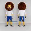 Custom Yellow Brown White and Blue Lion in Sportswear Mascot Costume Adult Full Body Suit for Sports Events