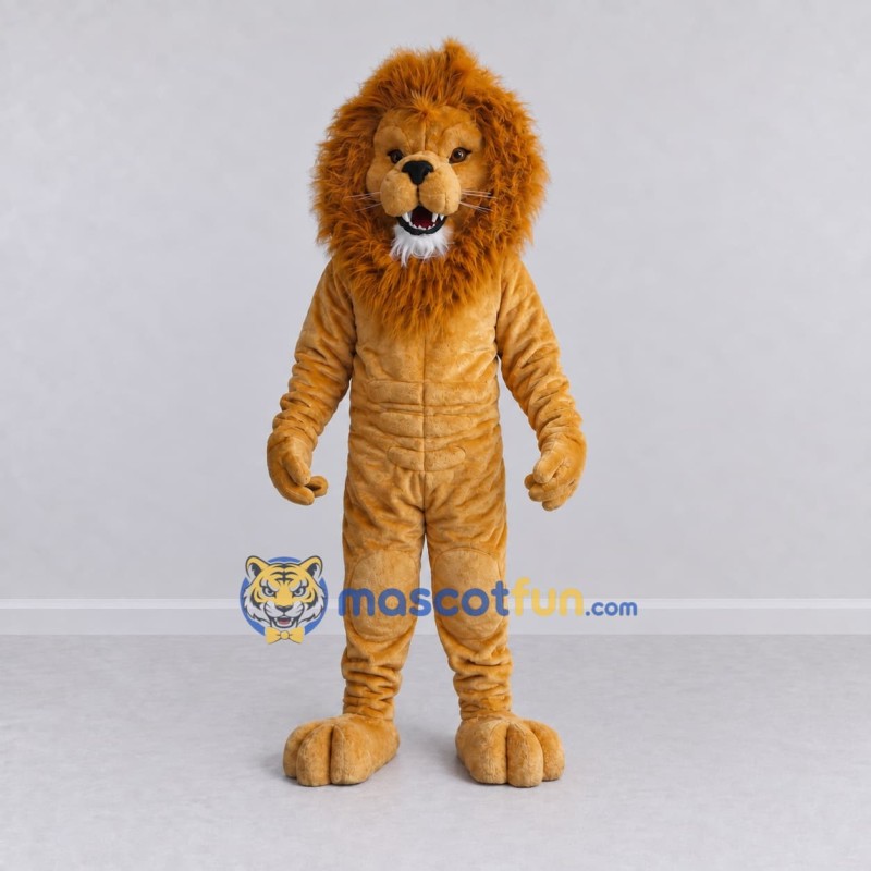 Custom Golden Brown Lion Mascot Costume Adult Full Body Suit for Wildlife Events Custom Golden Brown Lion Mascot Costume Adult Full Body Suit for Wildlife Events