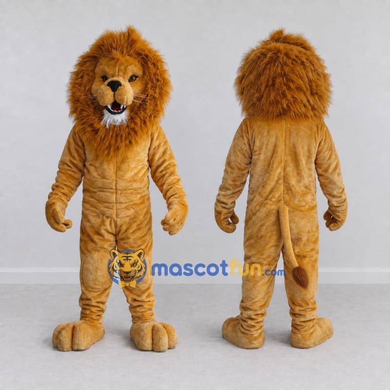 Custom Golden Brown Lion Mascot Costume Adult Full Body Suit for Wildlife Events Custom Golden Brown Lion Mascot Costume Adult Full Body Suit for Wildlife Events