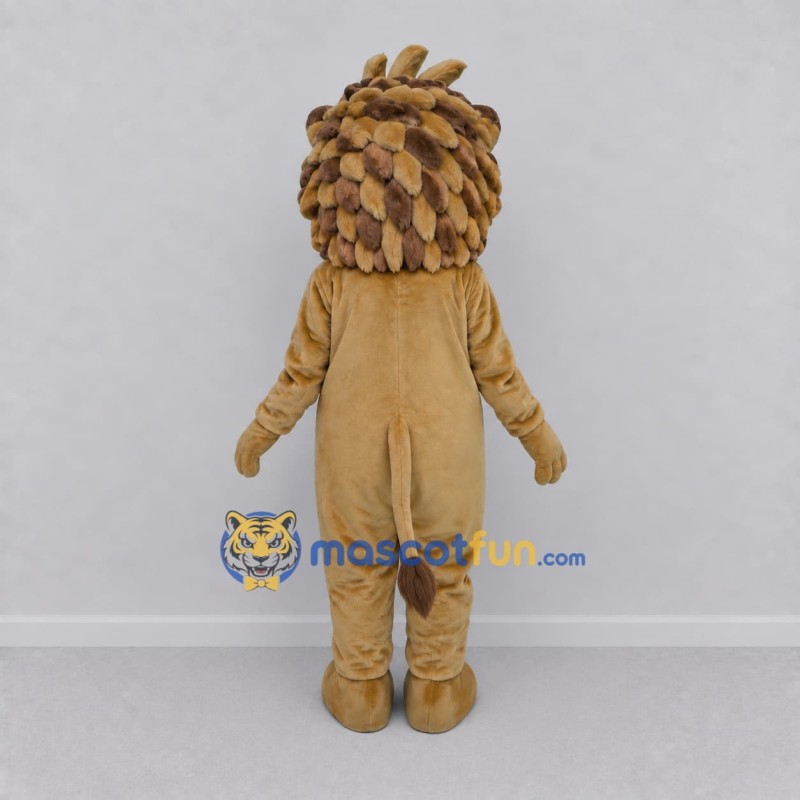 Custom Tan and Brown Lion Mascot Costume Adult Full Body Suit for Wildlife Events