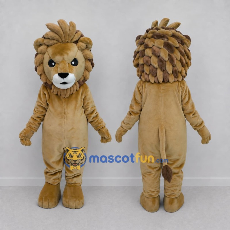 Custom Tan and Brown Lion Mascot Costume Adult Full Body Suit for Wildlife Events