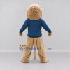 Custom Tan and Blue Lion in Sweatshirt Mascot Costume Adult Full Body Suit for School Events