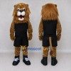 Custom Brown and Black Lion in Sportswear Mascot Costume Adult Full Body Suit for Sports Events Custom Brown and Black Lion in Sportswear Mascot Costume Adult Full Body Suit for Sports Events