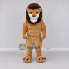 Custom Tan and Brown Muscular Lion Mascot Costume Adult Full Body Suit for Sports Events Custom Tan and Brown Muscular Lion Mascot Costume Adult Full Body Suit for Sports Events