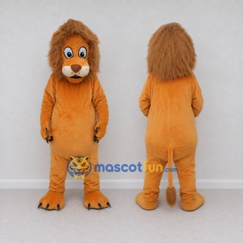 Custom Orange and Brown Lion Mascot Costume Adult Full Body Suit for Children's Parties