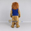 Custom Tan and Blue Lion in Tank Top Mascot Costume Adult Full Body Suit for Sports Events