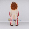 Custom Cream Brown and Red Lion with Crown Mascot Costume Adult Full Body Suit for Themed Parties