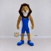 Custom Tan Brown and Blue Lion in Wrestling Singlet Mascot Costume Adult Full Body Suit for Wrestling Events Custom Tan Brown and Blue Lion in Wrestling Singlet Mascot Costume Adult Full Body Suit for Wrestling Events