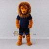 Custom Golden Brown and Navy Blue Lion in Sportswear Mascot Costume Adult Full Body Suit for Sports Events Custom Golden Brown and Navy Blue Lion in Sportswear Mascot Costume Adult Full Body Suit for Sports Events