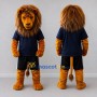 Custom Golden Brown and Navy Blue Lion in Sportswear Mascot Costume Adult Full Body Suit for Sports Events
