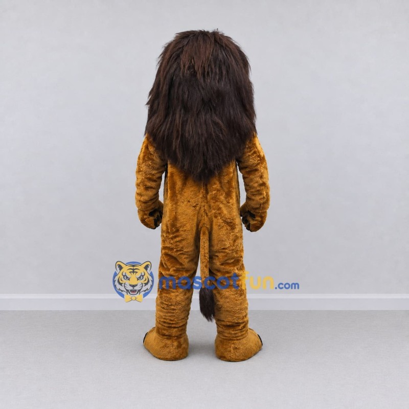 Custom Golden Brown and Dark Brown Lion Mascot Costume Adult Full Body Suit for Wildlife Events Custom Golden Brown and Dark Brown Lion Mascot Costume Adult Full Body Suit for Wildlife Events