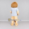 Custom Cream Tan and Gray Lion in T-Shirt Mascot Costume Adult Full Body Suit for School Events