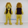 Custom Yellow and Purple Lion in Vest Mascot Costume Adult Full Body Suit for Themed Parties
