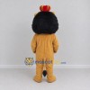 Custom Tan Black and Red Lion with Crown Mascot Costume Adult Full Body Suit for Themed Parties
