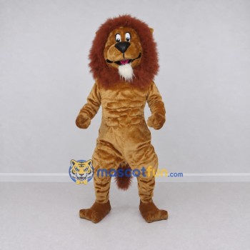 Custom Golden Brown and Brown Lion Mascot Costume Adult Full Body Suit for Wildlife Events