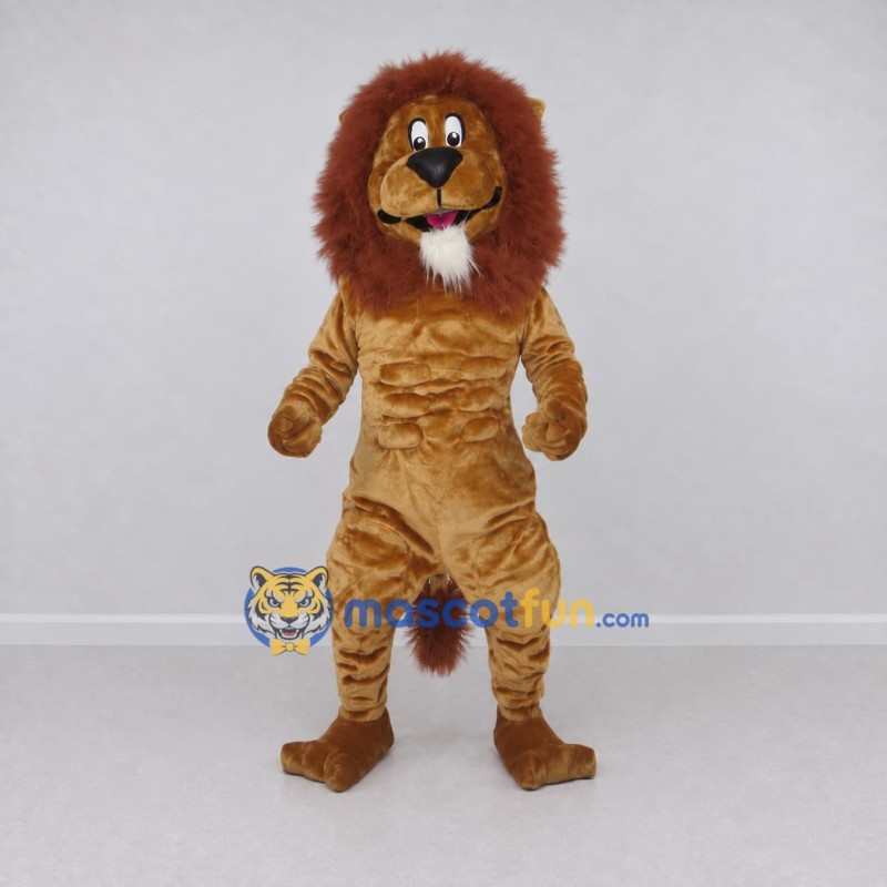 Custom Golden Brown and Brown Lion Mascot Costume Adult Full Body Suit for Wildlife Events