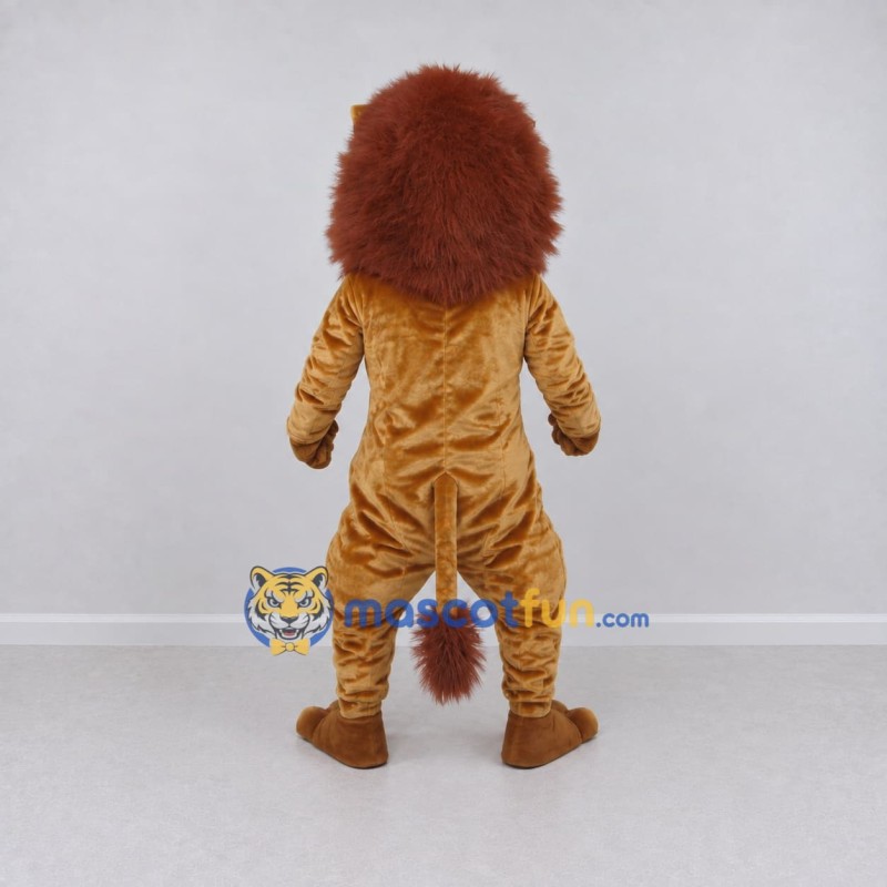 Custom Golden Brown and Brown Lion Mascot Costume Adult Full Body Suit for Wildlife Events