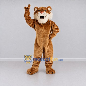 Custom Brown and White Big Cat Mascot Costume Adult Full Body Suit for Wildlife Events Custom Brown and White Big Cat Mascot Costume Adult Full Body Suit for Wildlife Events