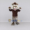 Custom Brown Black and White Tiger in Hat and Sweater Mascot Costume Adult Full Body Suit for Themed Parties