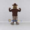 Custom Brown Black and White Tiger in Hat and Sweater Mascot Costume Adult Full Body Suit for Themed Parties