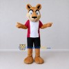 Custom Tan Red and Black Animal Character in Sportswear Mascot Costume Adult Full Body Suit for Sports Events Custom Tan Red and Black Animal Character in Sportswear Mascot Costume Adult Full Body Suit for Sports Events